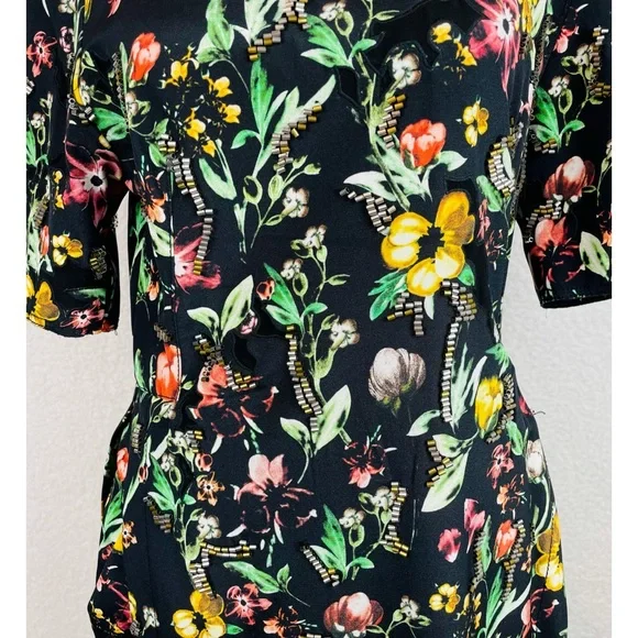 3.1 PHILLIP LIM • Multicolored Floral Beaded Silk Mini Dress, 4 - Picture 10 of 13